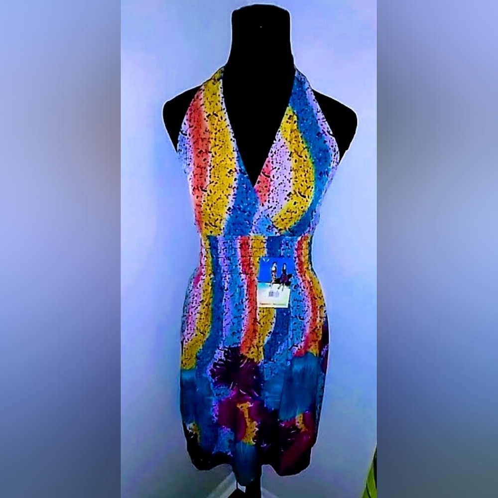 Colorful Strapless Women's Dress